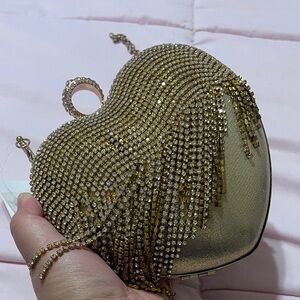 Gold Heart-Shaped Evening Bag